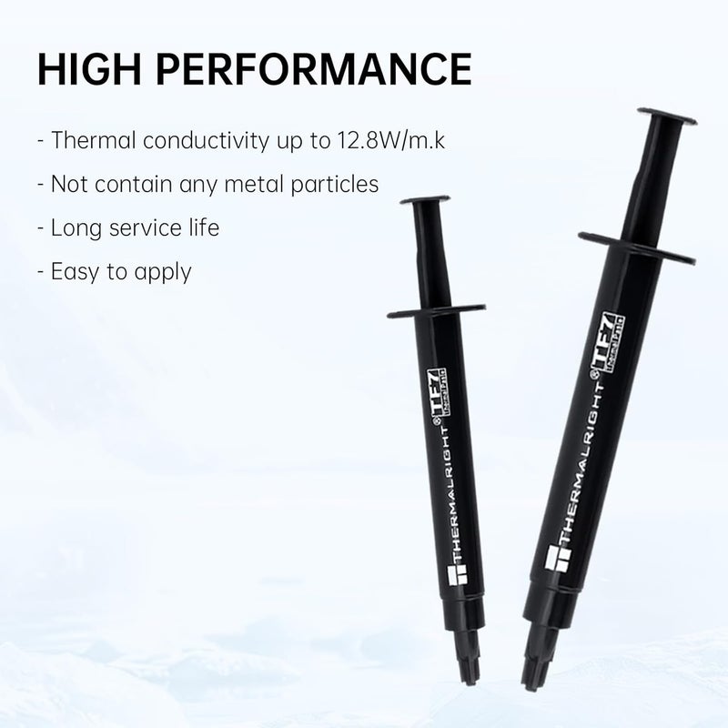 Thermalright معجون حراري TF7 - 12.8 واط/م.ك مركب تبريد 2 جرام | متانة عالية | لجميع مبردات المعالجات | عبوة 3 قطع - Image 2